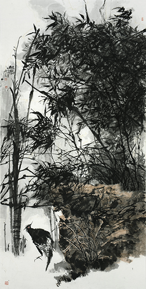 谢千里作品《听梦》规格：200cmx23cm 创作年代：2018年